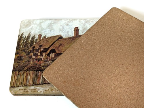Shakespeare Country Placemats Clover Leaf England Cottage UK Landscape Vintage - Picture 3 of 12