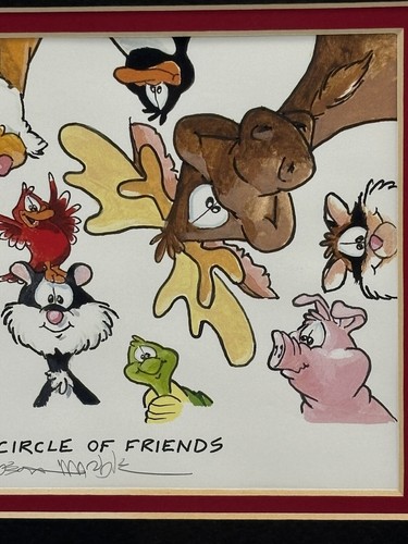 Robert Marble Pencil Signed Lithograph Print 8x10 My Own Circle Of Friends - Picture 4 of 12