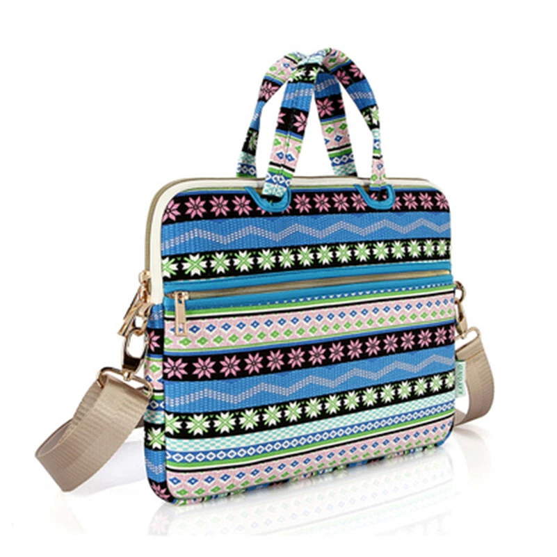 Canvas Handbag Women Briefcase 13.3 inch Laptop Bag Shoulder Bag Messenger Bag - Image 2 of 4