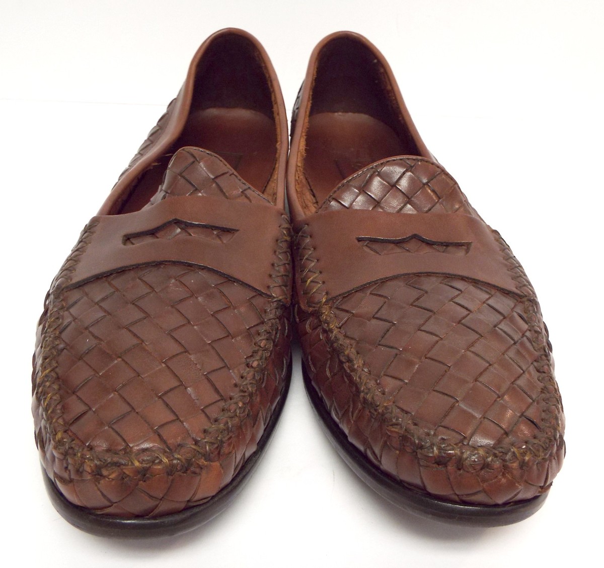 Cole Haan Brown Woven Leather Penny Loafers Women main image 3