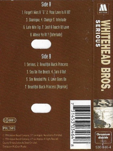 Whitehead Bros. Serious CASSETTE ALBUM Hip Hop RnB/Swing - Picture 3 of 11