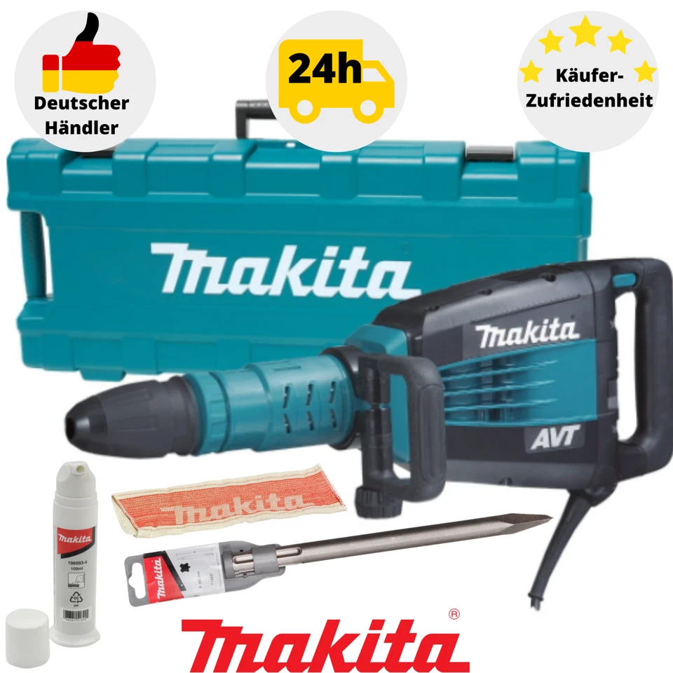 Makita HM1214C Stemmhammer 1510 W Meißeln Meißelhammer Bohren mit Koffer