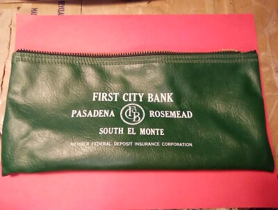 FIRST CITY BANK HARD TO FIND PASADENA, ROSEMEAD, SOUTH EL MONTE LOGO BANK BAG!