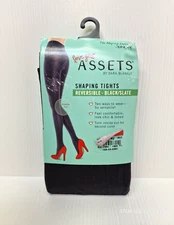 Assets By Spanx Shaping Tights Womens 1 Black/Dark Gray Nylon Stretch Reversible