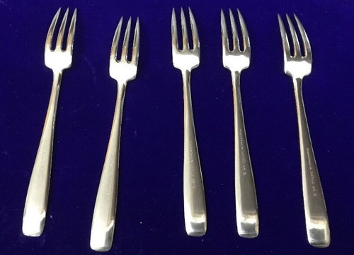 Vtg 5 MAPPIN & WEBB 18cm OVERTURE 18/10 Stainless Steel Dessert Forks Cutlery - Picture 3 of 5