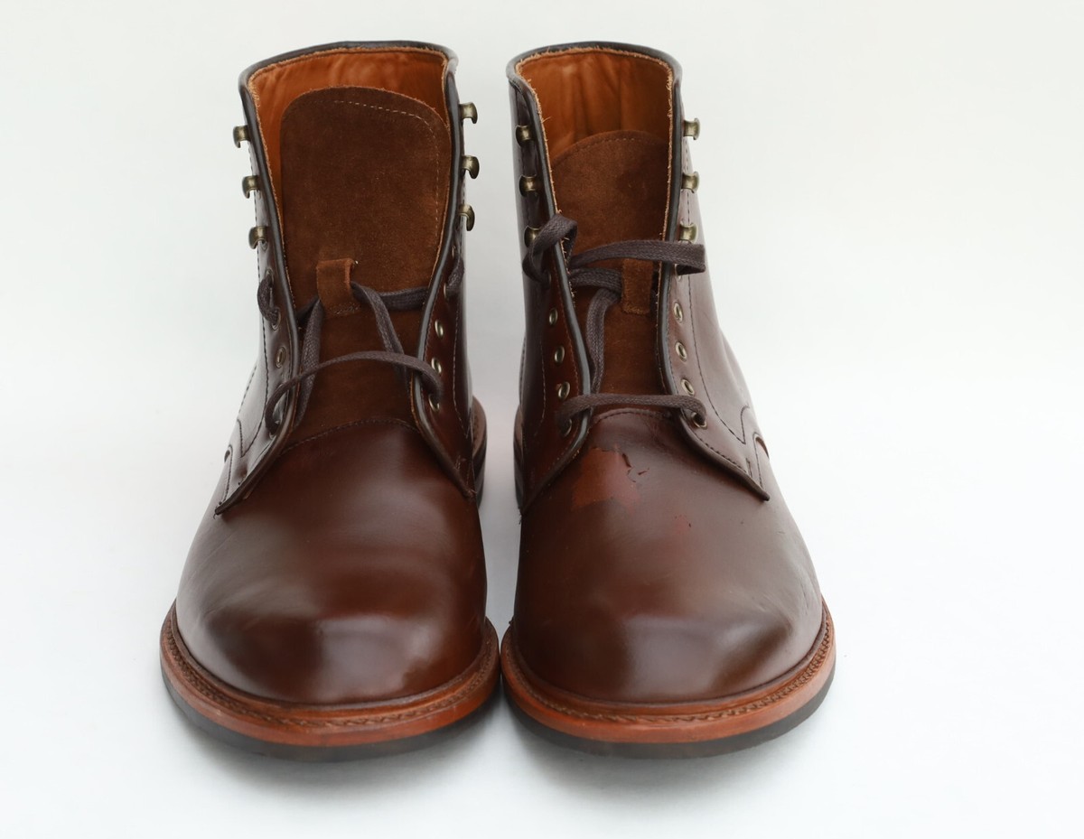 Allen Edmonds IMPERFECT Higgins Mill Brown Leather Boots Size US