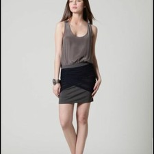 Plastic Island Women 100% Silk Dress bodycon fitted Size Small 2/4