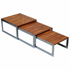 GROSSER UM 1960 MERROW ASSOCIATES PALISANDER & CHROM BEISTELLTISCHE TOLLE GRÖSSE