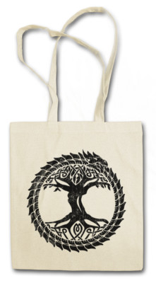 OUROBOROS YGGDRASIL STOFFTASCHE Ancient Snake Tree Loki of Life Thor Odin