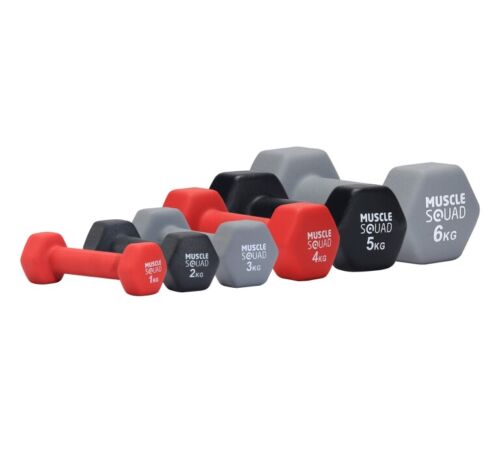 Neoprene Dumbbells Soft Touch MuscleSquad Dumbell Weights 1kg - 10kg - Picture 1 of 8