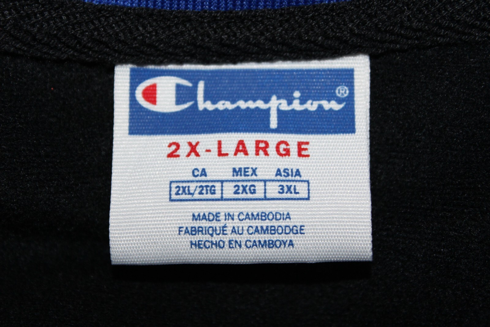 MENS~Vintage~CHAMPION~Spell Out Down Arm~BLACK & BLUE~Full Zip~TRACK JACKET~2 XL image 9