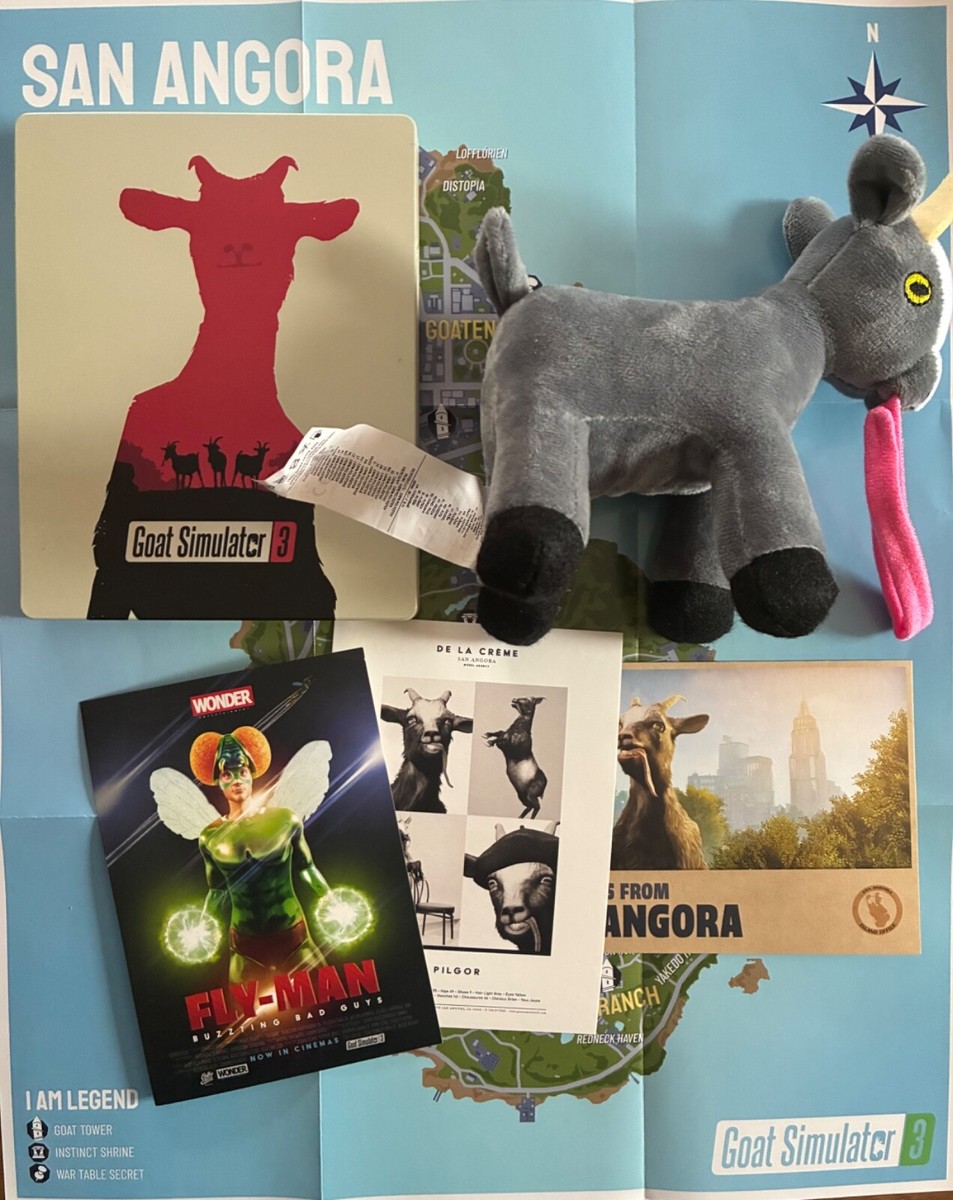 GOAT SIMULATOR 3 IN A BOX EDITION PLUSHY SOUNDTRACK MAP POSTCARDS