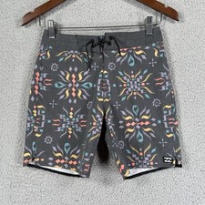 Billabong Good Times Lo Tide Pro Boardshort Mens Size 24 Graphic Print Gray
