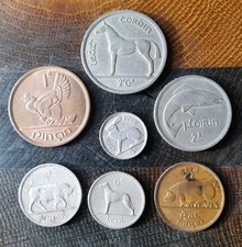 IRELAND EIRE 7 COIN SET 1962-66 Irish 1/2d to 2s6d GREAT 1960s PRESENT  C0