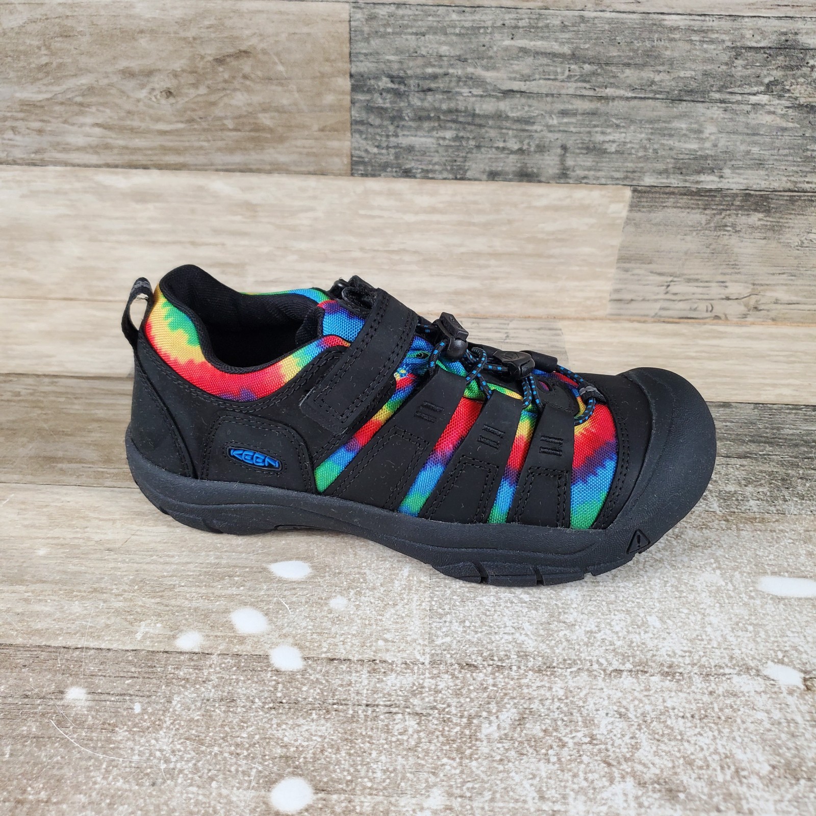 Sandali bambino Keen Newport taglia 4 neri originali tie dye scarpe da trekking regolabili