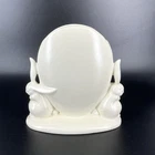 Vintage Haeger Pottery Bunny Rabbit Vase White Matte Glaze 7" Tall
