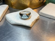 Genuine 925 Sterling Silver Natural Blue Topaz Gemstone Ring Size 8