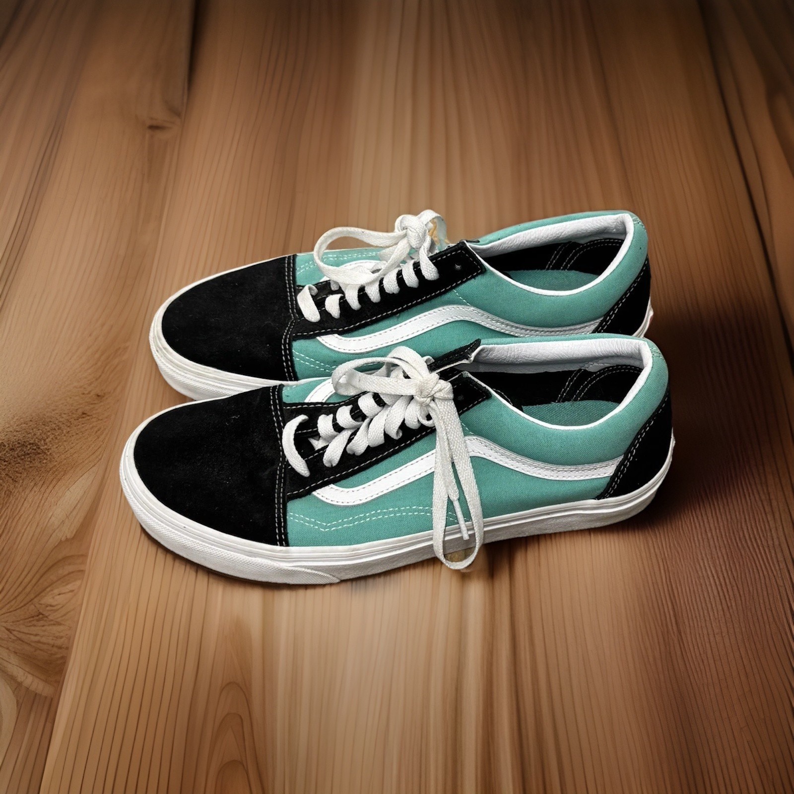 Vans Old Skool Black/ Waterfall Men's 8.5 Women’s 10 Skate Shoes