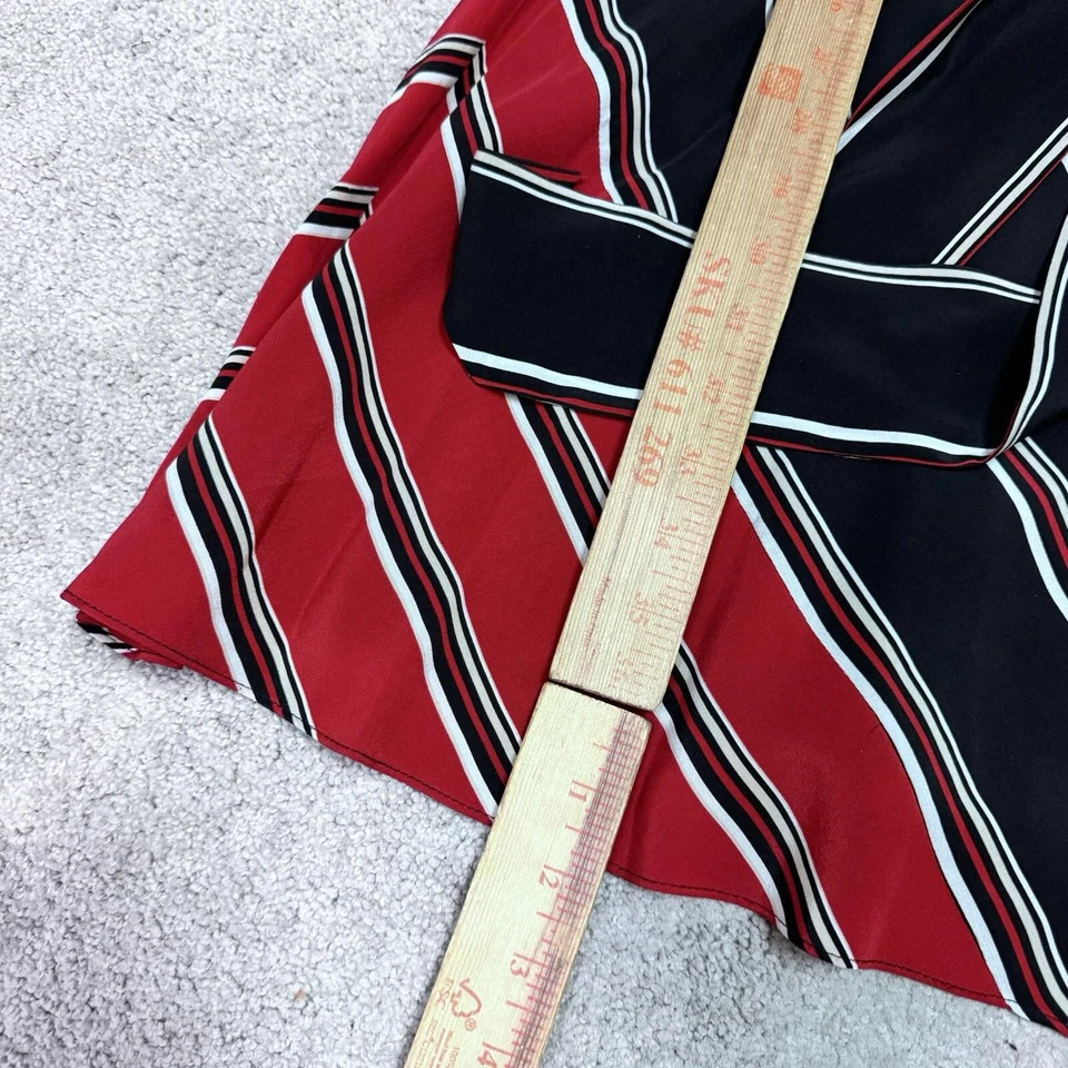 Vestido Casa Blanca Mercado Negro Multicolor Rayas Cinturón Seda Mujer’s Talla 00 Foto 4 de 4