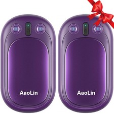 AI Hand Warmers Rechargeable, AaoLin 2 2 Pack Warmers, 2 Purple