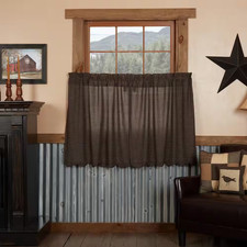 Kettle Grove 36 In. W X 36 In. L Primitive Plaid Light Filtering Tier Window Pan