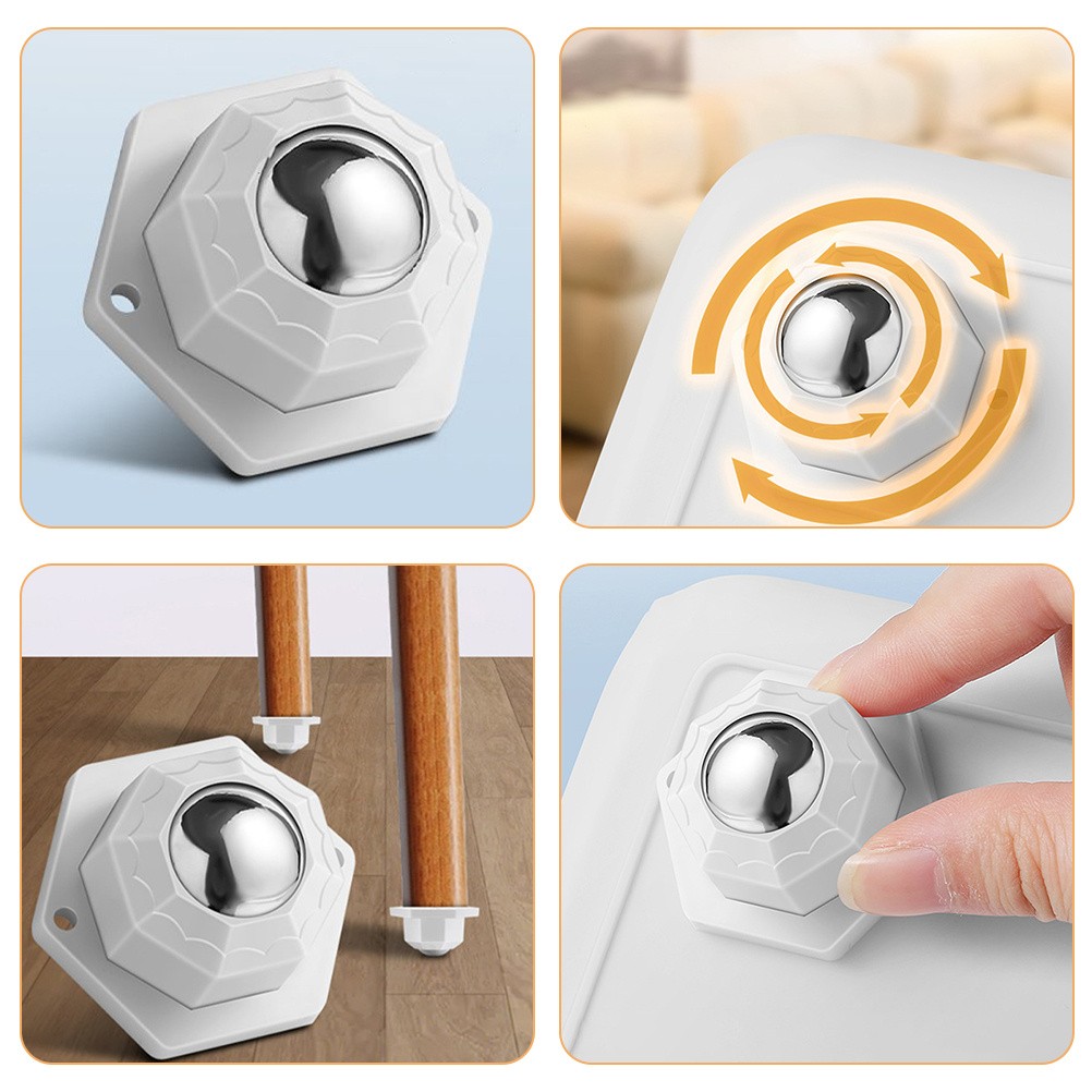 12 Pcs 360 Degree Rotation Sticky Pulley Furniture Rollers Mini Caster Wheels