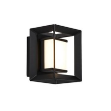 100mm Rectangular Matt Black LED Home Indoor Outdoor Driveway Wall Mount Light