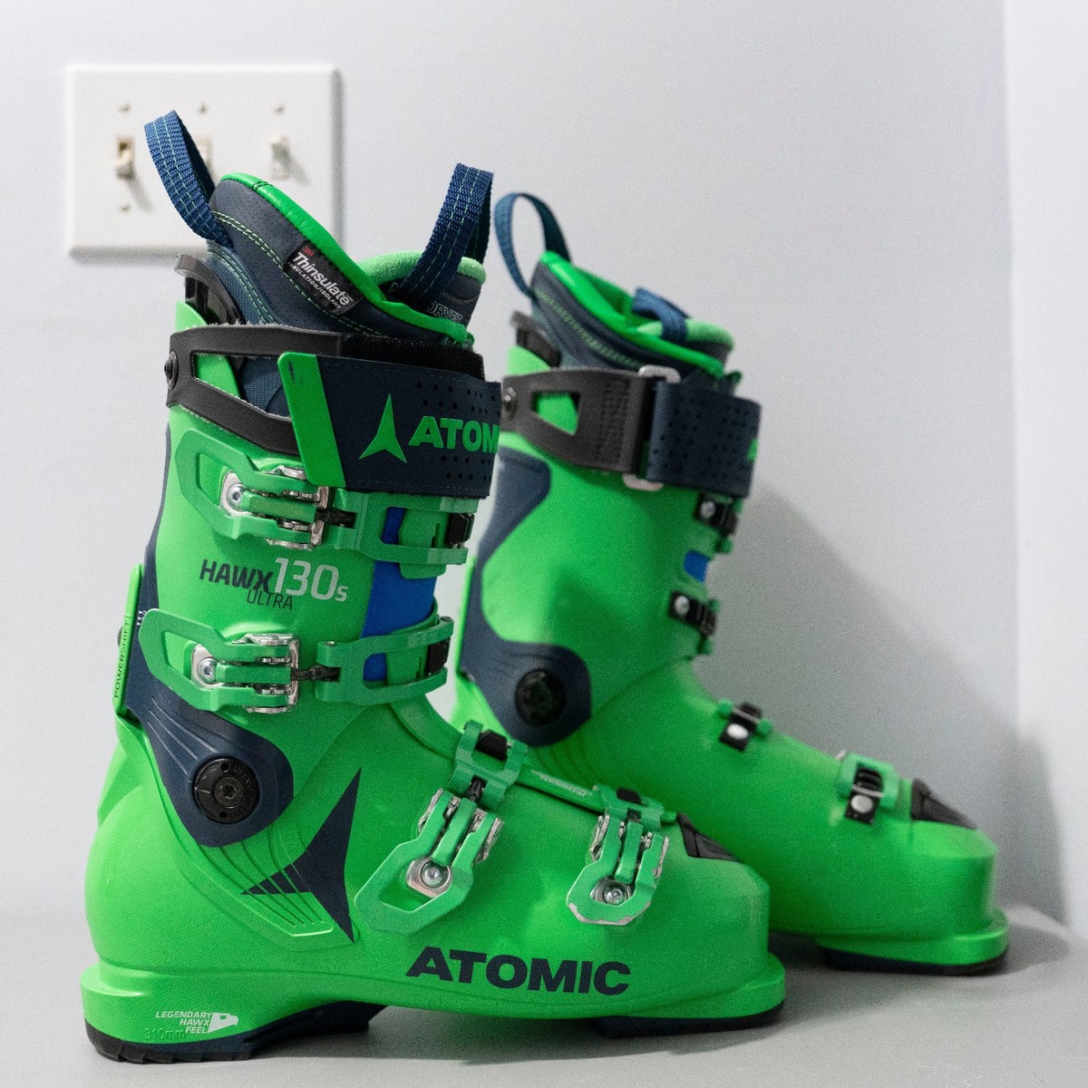 ATOMIC Hawx 130s Ultra Ski Boots, Size 27 / 27.5 - Green / Blue | eBay