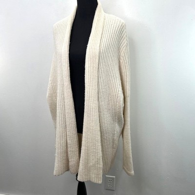 Gap Designed and Crafted Cardigan Sweater XL Cream Beige Open Front Shawl Collar