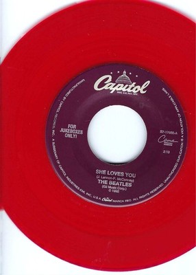 THE BEATLES- ''SHE LOVES YOU''/''I'LL GET YOU''- CAPITOL- RED VINYL- JUKEBOX 45- NM