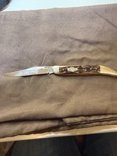 Vintage Schatt & Morgan File & Wire Worm Groove Bone Toothpick Knife 041120 