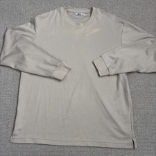 Uniqlo Japan Cream Long Sleeve Crewneck Athletic Shirt Sports Men Sz XL airism