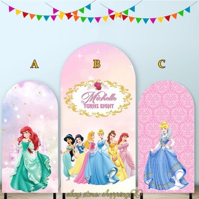 Personalised Princess Arch Backdrop Cover photo booth Birthday Party Decorations