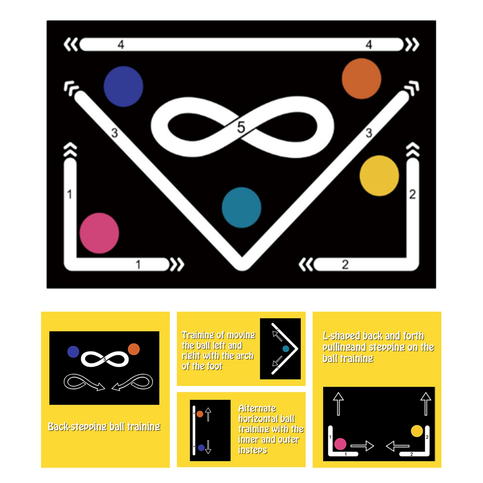 Soccer Training Drills Mat Anti-Skid Soccer Training Mat 23.6x35.4in Portable