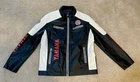 White Black Yamaha Stand Collar Womens XXL Motorcycle Biker Riding Bomber Jacket
