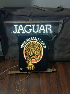 RARE.RARE.RARE!!Jaguar Malt Liquor Neon Sign