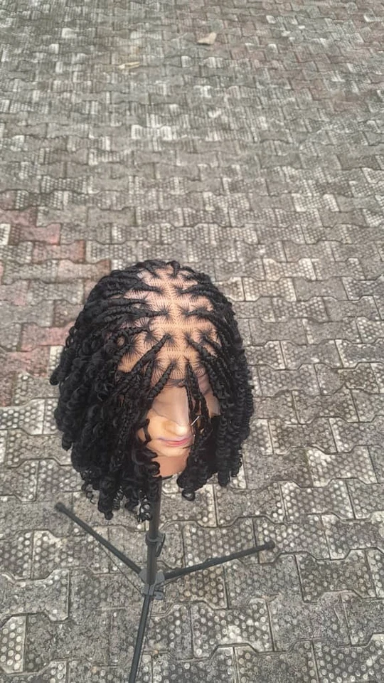 Black Cornrow Braided Wig with Full Lace Front and Baby Hair - Image 4 of 4