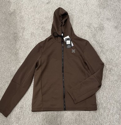 Hurley Icon Extreme Zip Up Hoodie Zip Up Jacket Mens Small Espresso Color