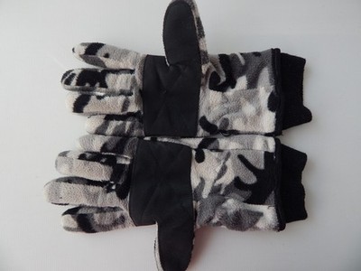 Handschuhe Fleece Jungen Kinder schwarz grau anthraz Extreme Sport Ski Schlitten