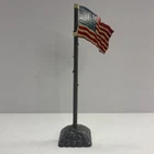 Vintage 1950’s Louis MARX & Co. tin litho 48 star United States flag pole