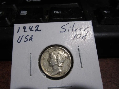 USA - 1942 -  10 Cent Dime American Coin - 90% Silver