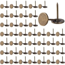 100 PCS Metal Flat Head Thumb Tacks Bronze Heavy Duty 0.4x0.6 Inch Upholstery