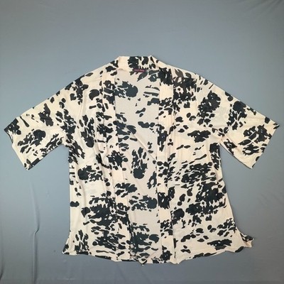 Crazy Train Abstract Splatter Open Front Kimono Top Womens Boutique Duster