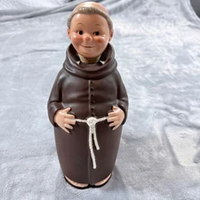 Vintage Monk Figurine Cork Stopper Wine Bottle Holder Ceramic Goebel Germany