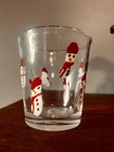Crate & Barrel Blown Glass Snowman Drinking Glasses Set Holiday Winter Christmas