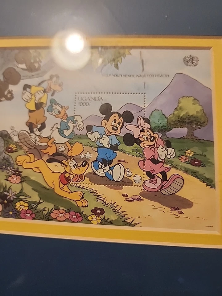 Mickey and FRIENDS POSTAGE STAMP IN FRAME Vintage Disney Collectible - Image 2 of 4