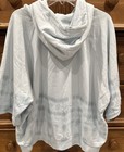 New With Tags Gap XL Tall Ice Light Blue Tie Die Hoodie Short Sleeve Sweatshirt — photo 4