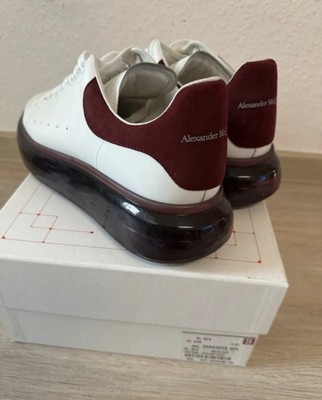 Alexander McQueen Oversized Herren Sneaker Schnürung Weiß/Bordeaux EU 43,5