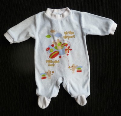unisex velour babygrow