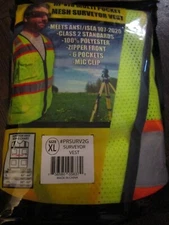 Forester Hi-Vis Class 2 Mesh Safety Vest Multi Pocket Surveyor Vest Mic Clip XL